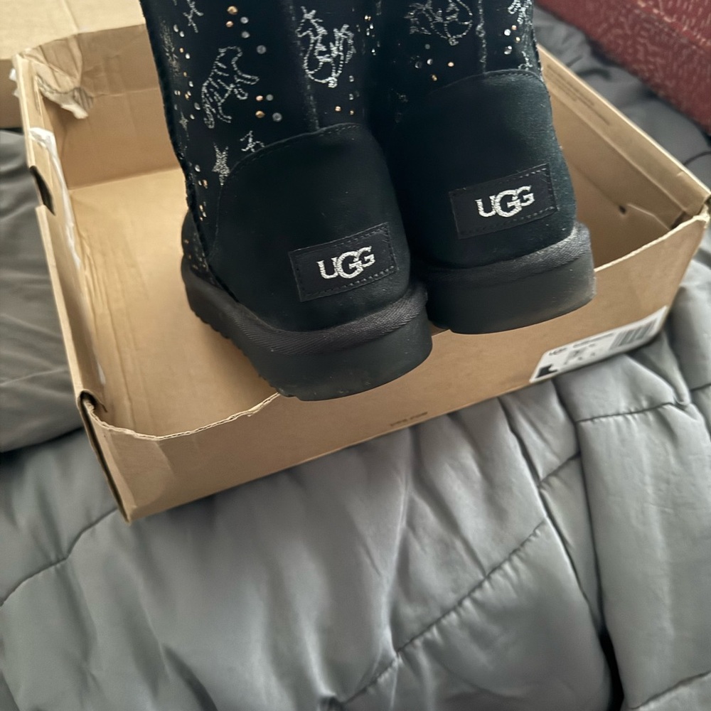 UGG Black Boots with Celestial Design